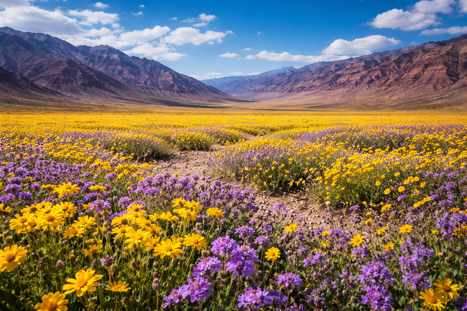 डेथ वैली नेशनल पार्क में 2016 के बाद सबसे शानदार फूलों की बहार